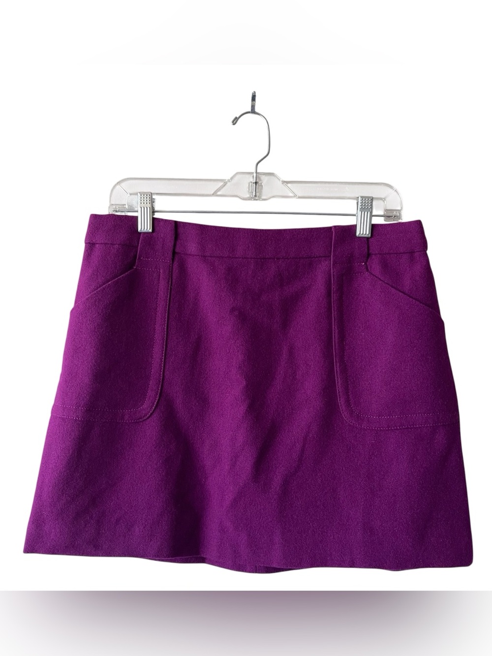 J. Crew Factory 100% Wool Purple Mini Skirt 8